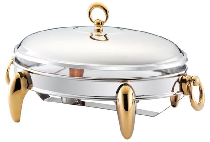 Ferveo Calef Rechaud - 2L - Zilver/Goud - Voedselwarmhouder - Buffetwarmer