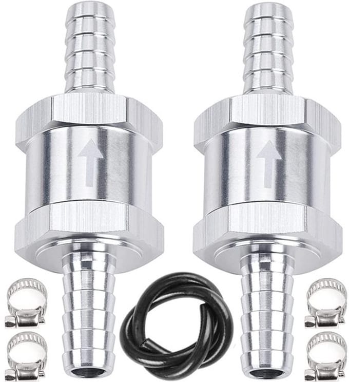 Allecto - Wegwerp-terugslagklep - Brandstofslang - Aluminium - 5/16