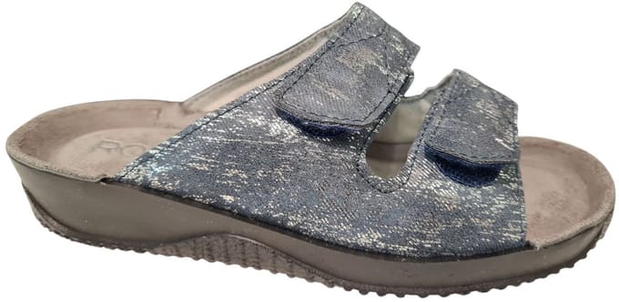Rohde Blauwe Leren Dames Slippers - Blauw - 39