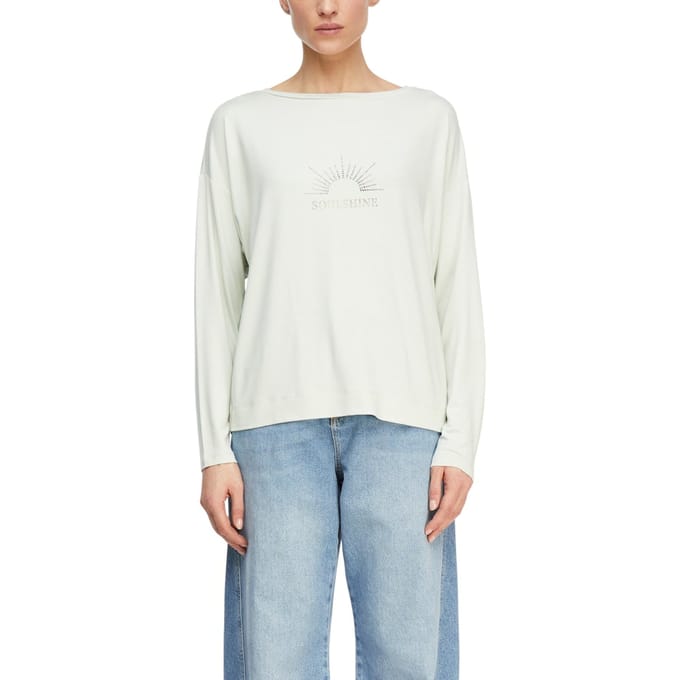 Comma T-shirts Soft Sage Größe: 34 | Longsleeves Outlet | Damen | Grün