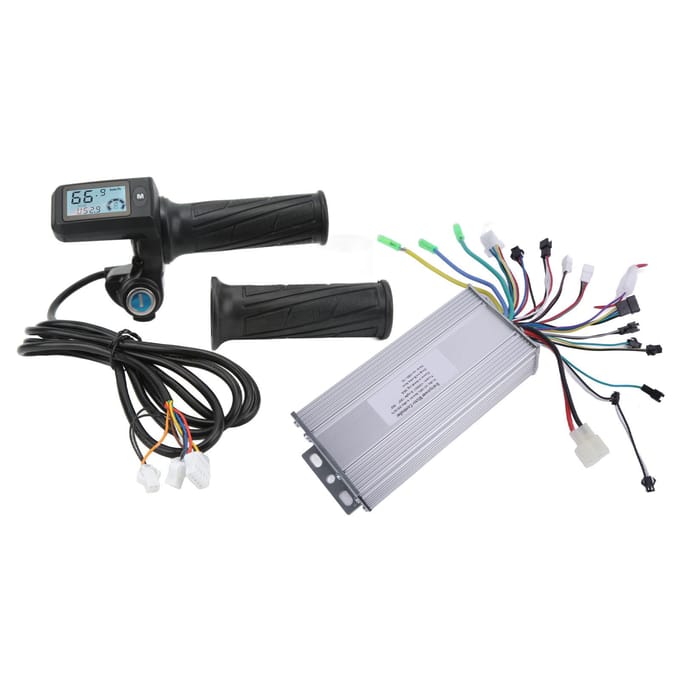 1000W 36V 48V Borstelloze Snelheidsmotorcontroller LCD-display Gashendel met Vergrendeling voor Elektrische Fiets gray