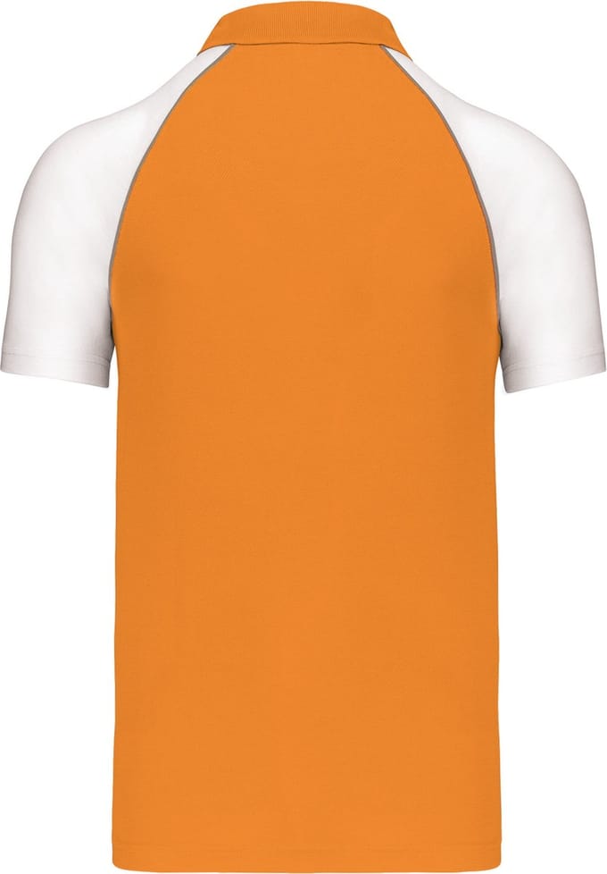 Herenpolo 'Baseball' korte mouwen Oranger/White - M