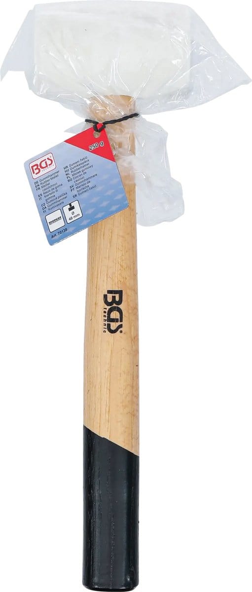 BGS Rubberhamer - Hickory-steel - witte kop - Ø 48 mm - 250 g