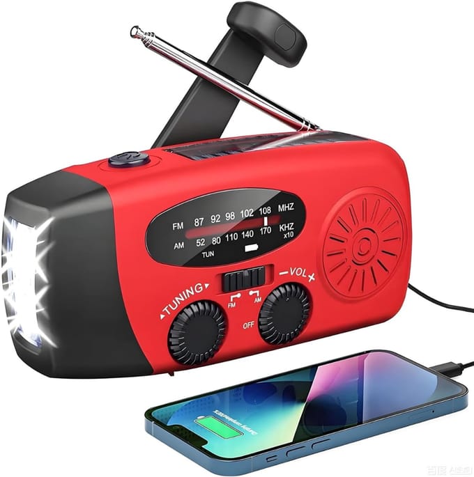 VLSelect® Noodradio - Solar Opwindbaar - Draagbare Radio - AM/FM