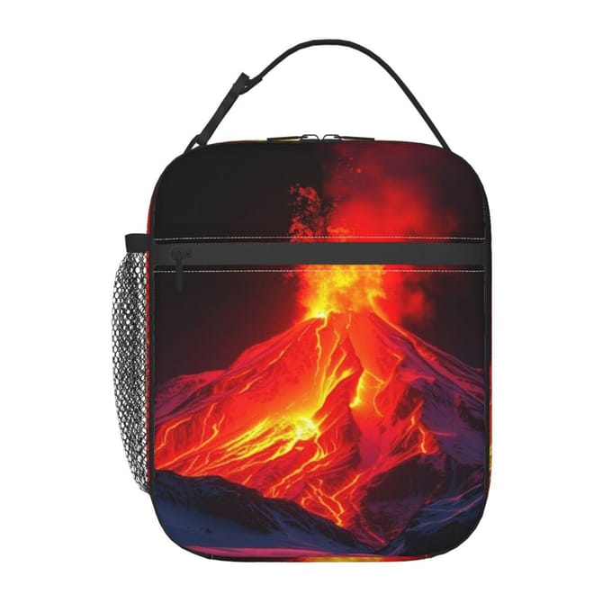 Sac à déjeuner isotherme Volcan dans la neige pour enfants Sac isotherme pour l'école Boîte alimentaire thermique Sac fourre-tout Boîtes à lunch portables Contenant One Size