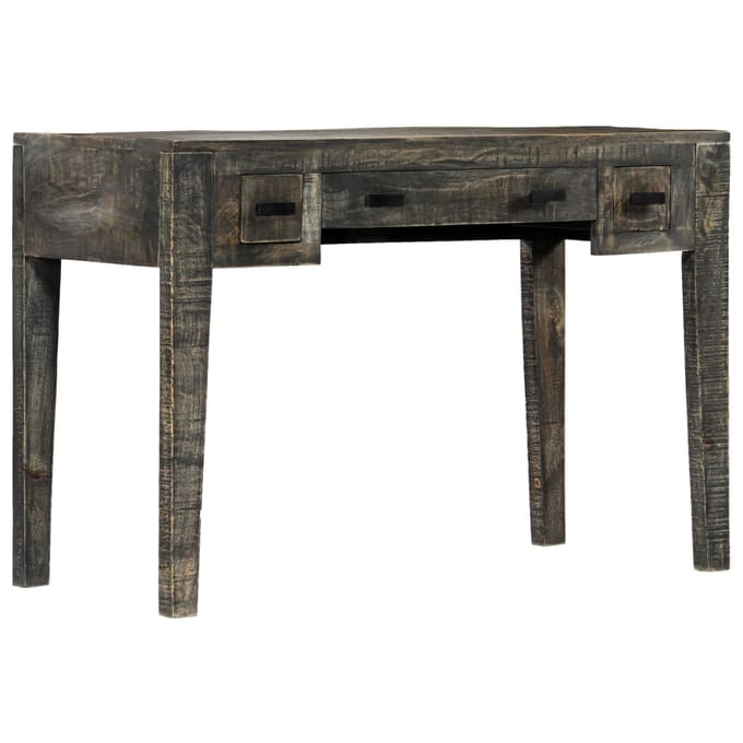 vidaXL - Bureau - 110x50x75 - cm - massief - mangohout - zwart