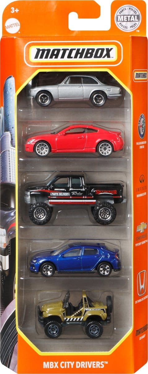 Matchbox 5-pack autootjes - HCJ04 - MBX Fire Rescue Voertuigen