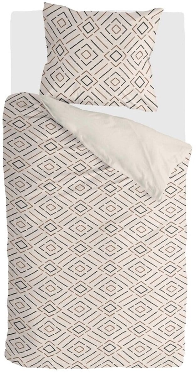 Byrklund Dekbedovertrek Vivid Lines - 140x220 - 100% Polyester - Beige