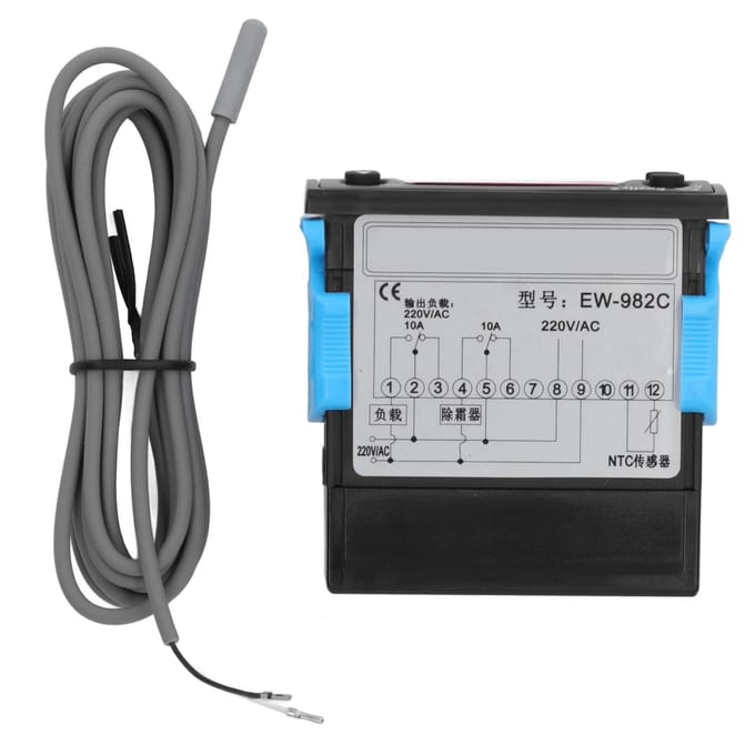 Temperatuurregelaar Ontdooien Koelen Thermostaat Digitaal Display AC 220V voor Koeler white