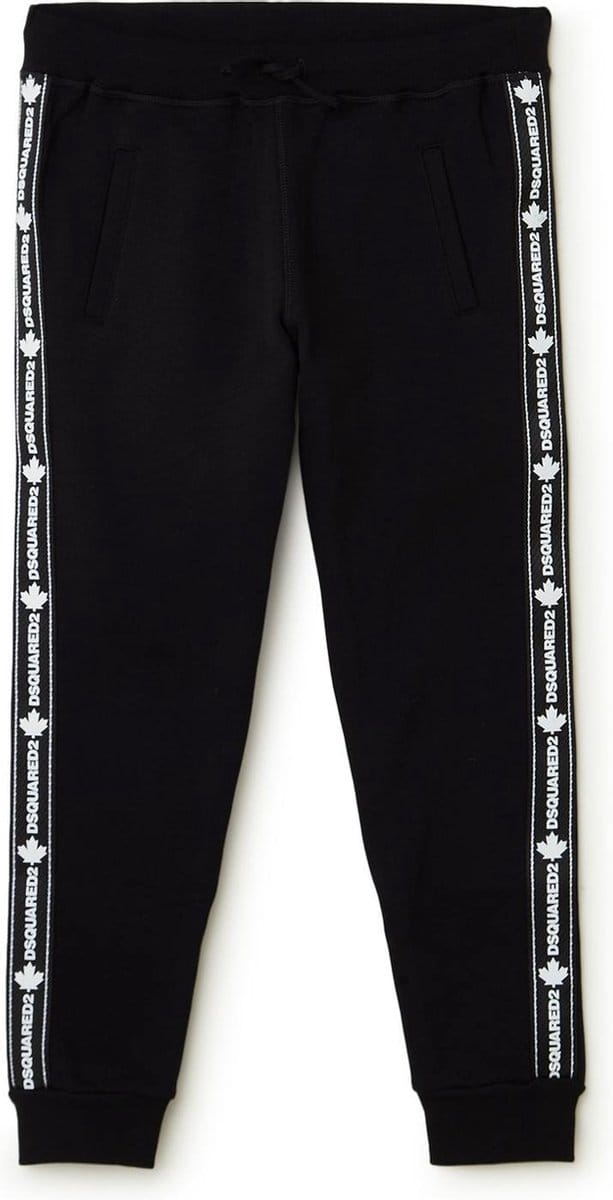 Dsquared2 Tapered fit joggingbroek met logoband - Zwart - Maat 128