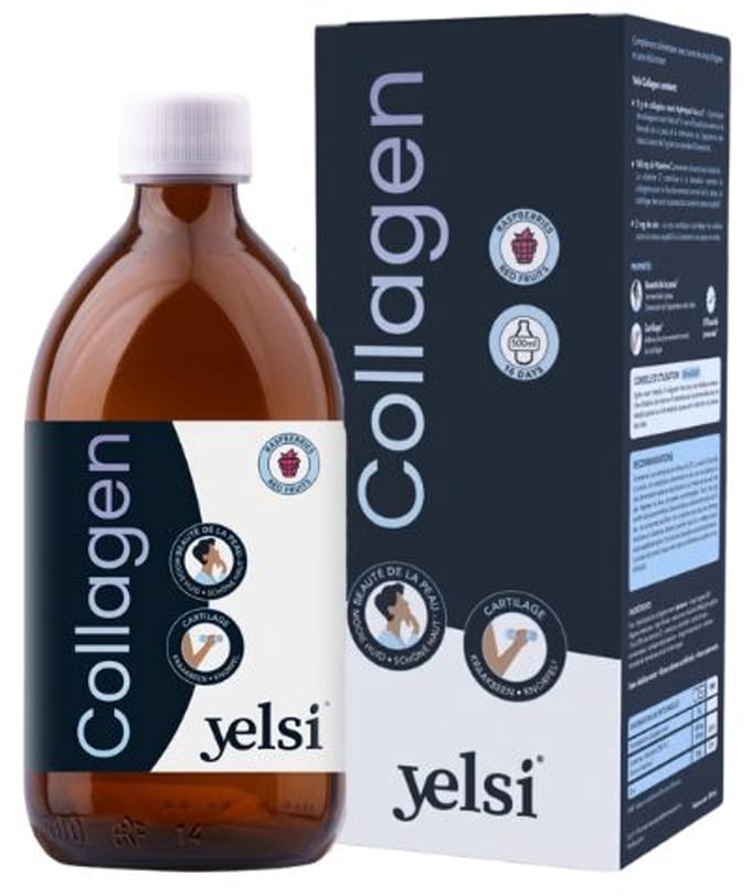 Yelsi Marine Collagen 500 ml – With Vitamin C & Zinc – Raspberry & Red Berry