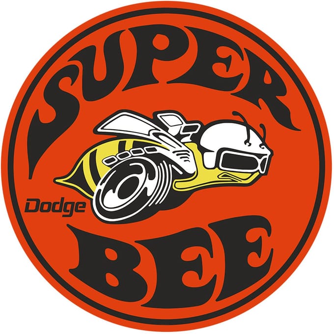 Signs USA - wandbord - dibond - Super Bee - Dodge - Rond 35 x 35 cm