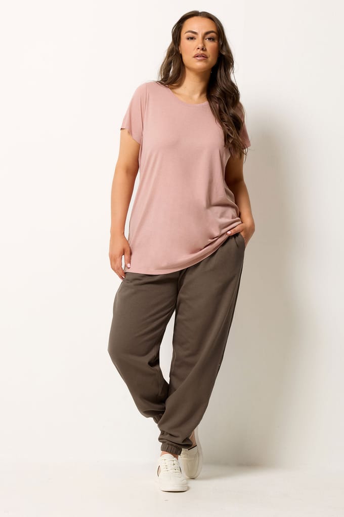 Yours Bruine Sweatshirtjoggingbroek En Tshirtset Size 42