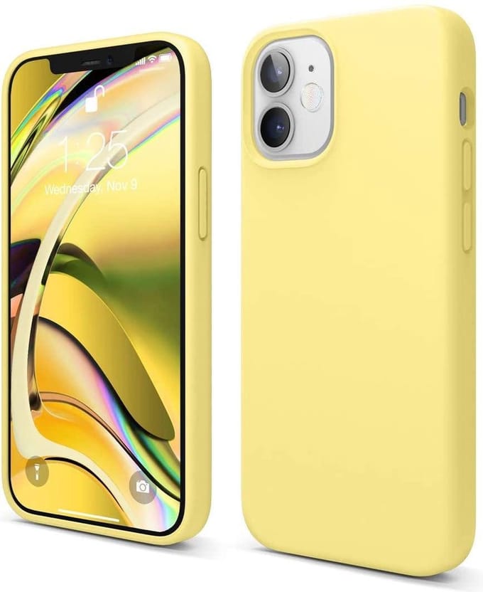HB Hoesje Geschikt voor Apple iPhone 12 Mini - Geel - Siliconen Back Cover