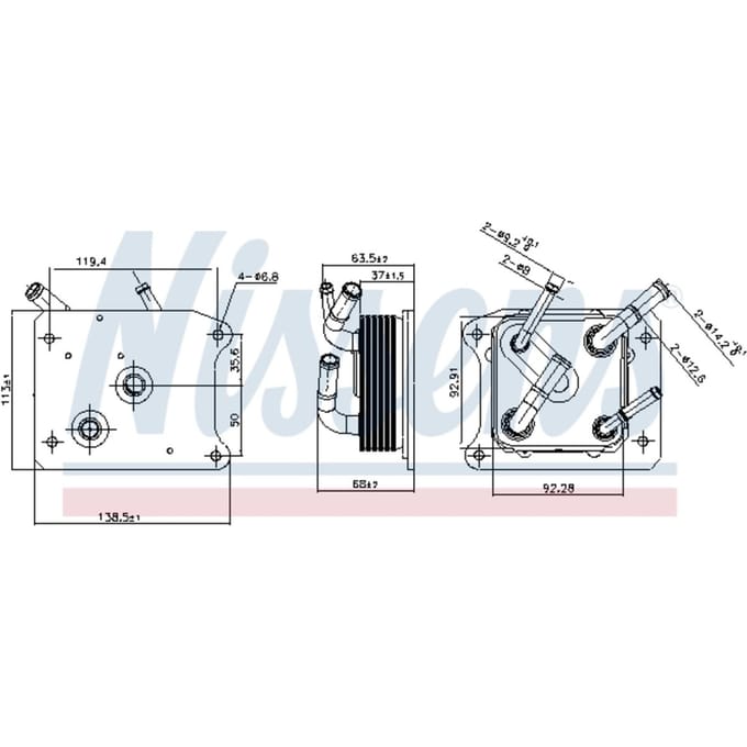Olie radiator, automatische versnellingsbak NISSENS 91292