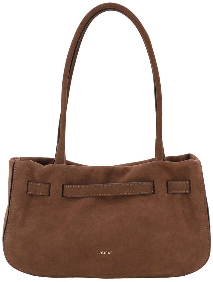 abro Leren schoudertas Leather Suede Shoulder Bag Jill Wood bruine