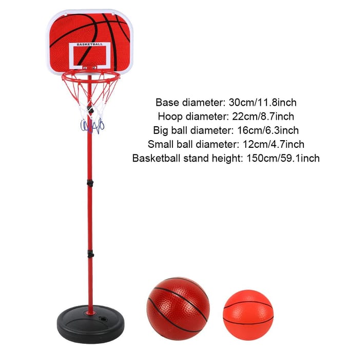150CM Verstelbare Hoogte Basketbalstandaard Kinderen Spel Trainingsuitrusting Set voor Binnen Buiten red