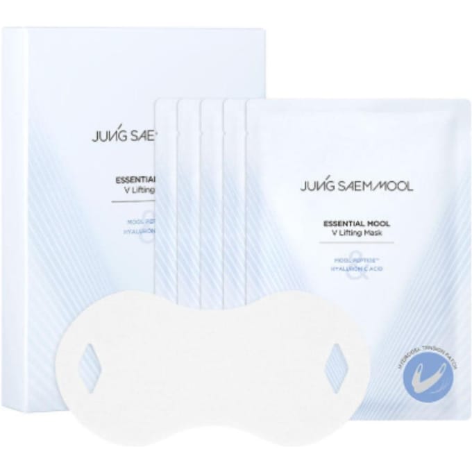 JUNGSAEMMOOL Essential Mool V Lifting Mask 10.5g x 5 Sheets – Jawline Sculpting, Puffiness Care, High-Tension Hydrogel Lifting Mask white