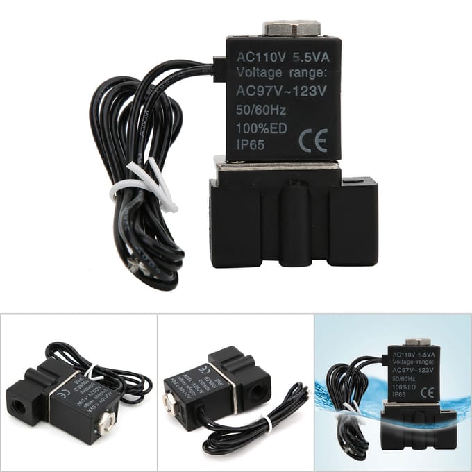 Snelle Reactie Plastic Elektrische Solenoïde Klep 110V 2 Posities 2 Wegen Lucht Water Olie