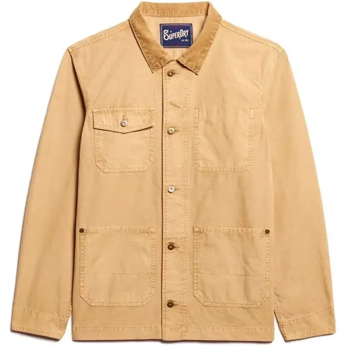 Superdry Merchant Cotton Work Jas Beige L Vrouw