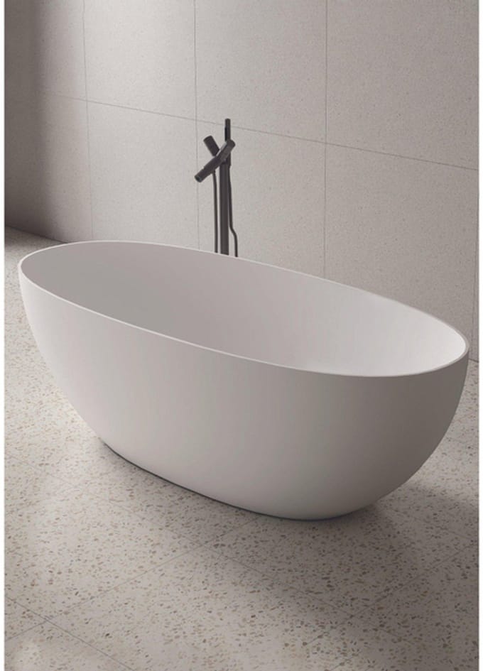 FugaFlow Eccelente Anta Vrijstaand Bad - 150x72cm - solid surface - mat wit