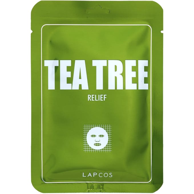 Lapcos, Tea Tree Beauty Sheet Mask, Relief, 1 sheet, 25 ml (0.84 fl oz) green