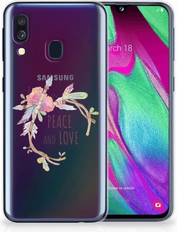 Samsung Galaxy A40 Telefoonhoesje met Naam Boho Text