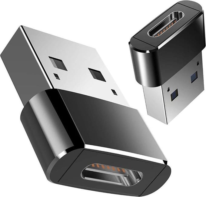 DrPhone C2 Pro - Metalen USB-C vrouwelijk naar USB 2.0 mannelijk Adapter – Converter – Zwart