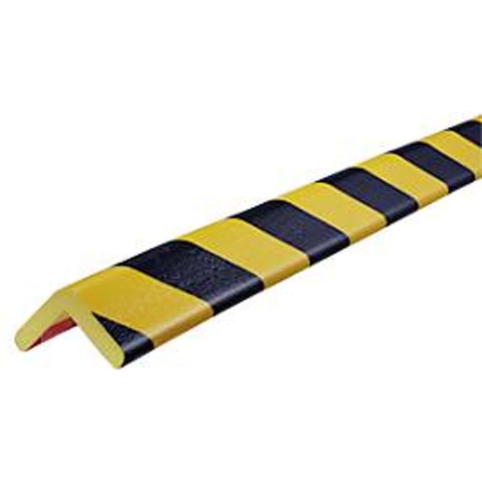 Hoekbeschermprofiel type H, 5 m/rol, geel/zwart