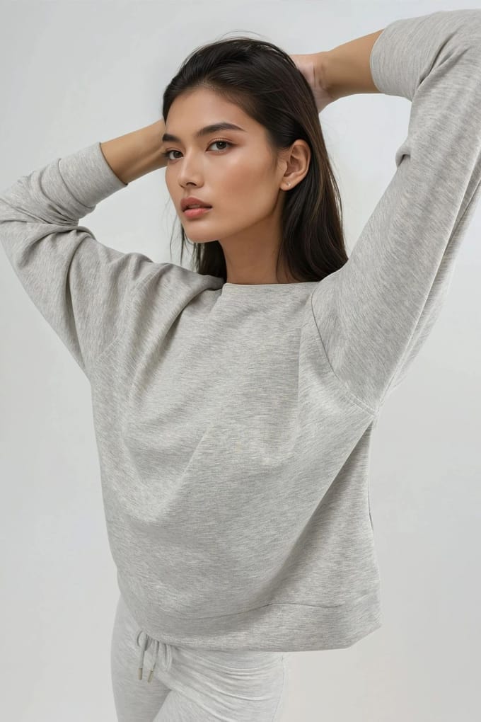 Ontspannen Pasvorm Crewneck Modal Sweatshirt