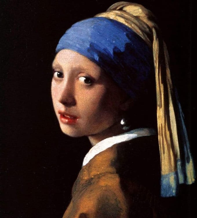 Fotobehang - Girl With Earring 225x250cm - Vliesbehang