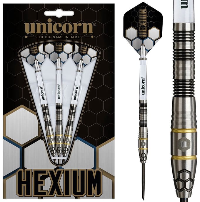 Unicorn Hexium 1 Black Gold 90% - Dartpijlen