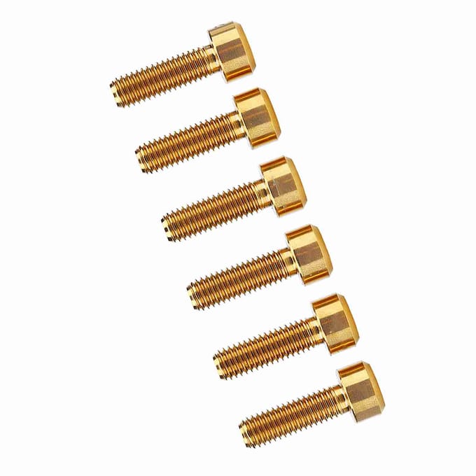 Lot de 6 vis de potence fixes M5*16 mm en alliage de titane, 3 couleurs, pour VTT Gold