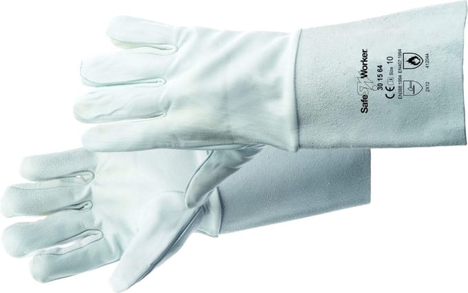 Handschoen SW 301564 Nappa las met rundsplit kap15cm - 10/XL - per paar