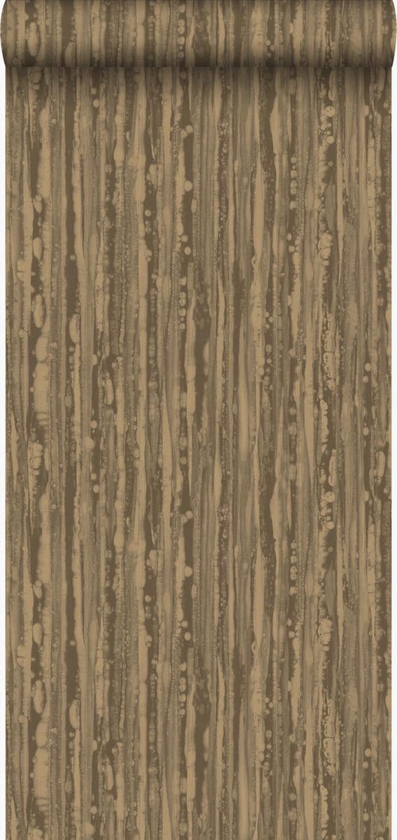 Origin Wallcoverings behang strepen glanzend koper bruin - 53 cm x 10.05 m - 346643