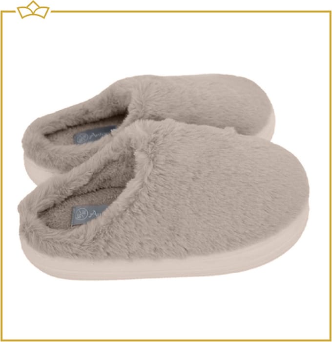 ATTREZZO® Pantoffels dames - Extra zacht - Sloffen - Beige - Maat 40-41