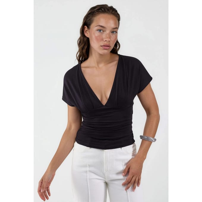 V-hals Blouse met Strikdetails