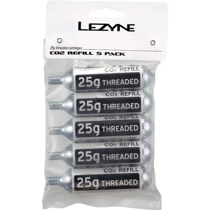 Lezyne 20g Co2 Refill Pack - Co2 patronen - 20 gram - 5 Pack - Silver