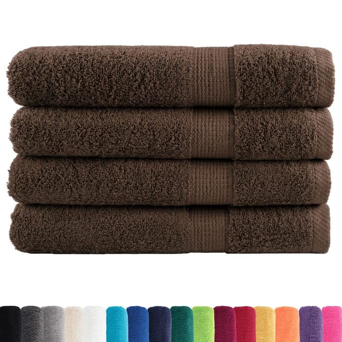 vidaXL - Handdoeken - SOLUND - 4 - st - 600 - g/m² - 100x200 - cm - bruin