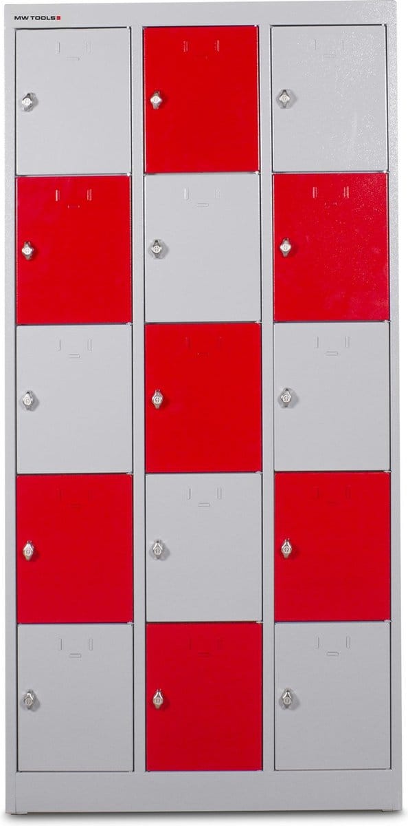 Kast met 15 lockers: 3 Kolom x 5 rij MW Tools LOK35G