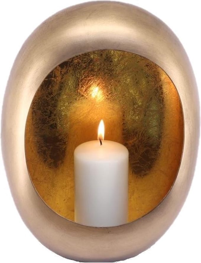Kandelaar Standing Egg - Marrakech T-light - Goud - 26 x 11 x 33cm