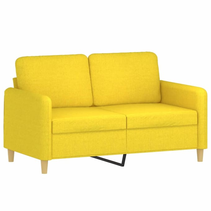 Vidaxl Bank 2-Persoons, Lichtgeel, 120 Cm, Bekleed met Stof