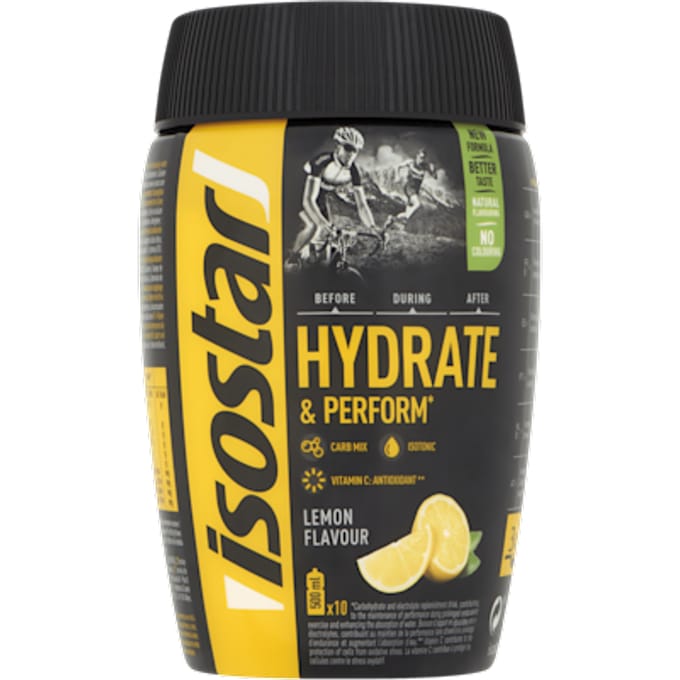 Isostar | Hydrate & Perform | Citroen smaak | 1 x 400 g | Isotone Sportdranken