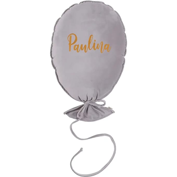 Gepersonaliseerd deluxe zilvergrijs balonikussen Malomi Kids