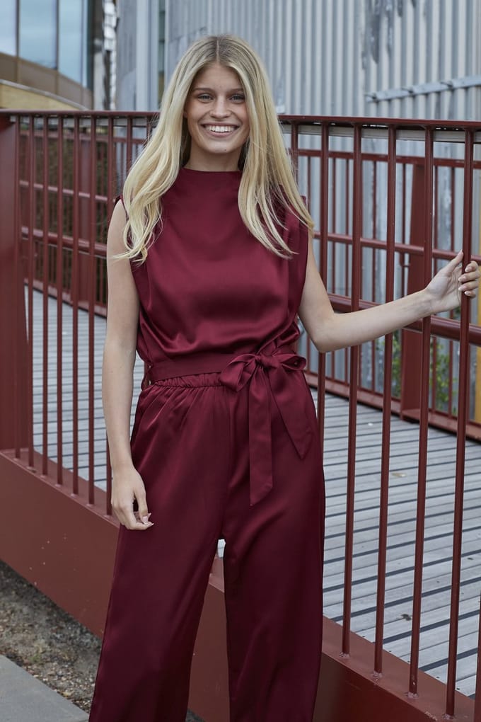 SISTERS POINT Guto-ju4 - Dames Jumpsuit - Bordeaux - Maat XL