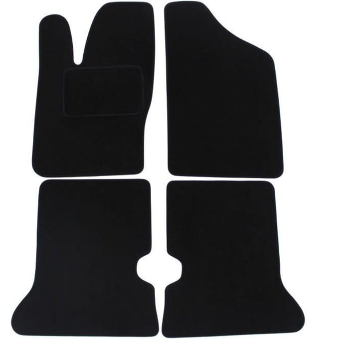 Vloermat - Fiat - Cinquecento - Zwart velours - Op maat - Antislip