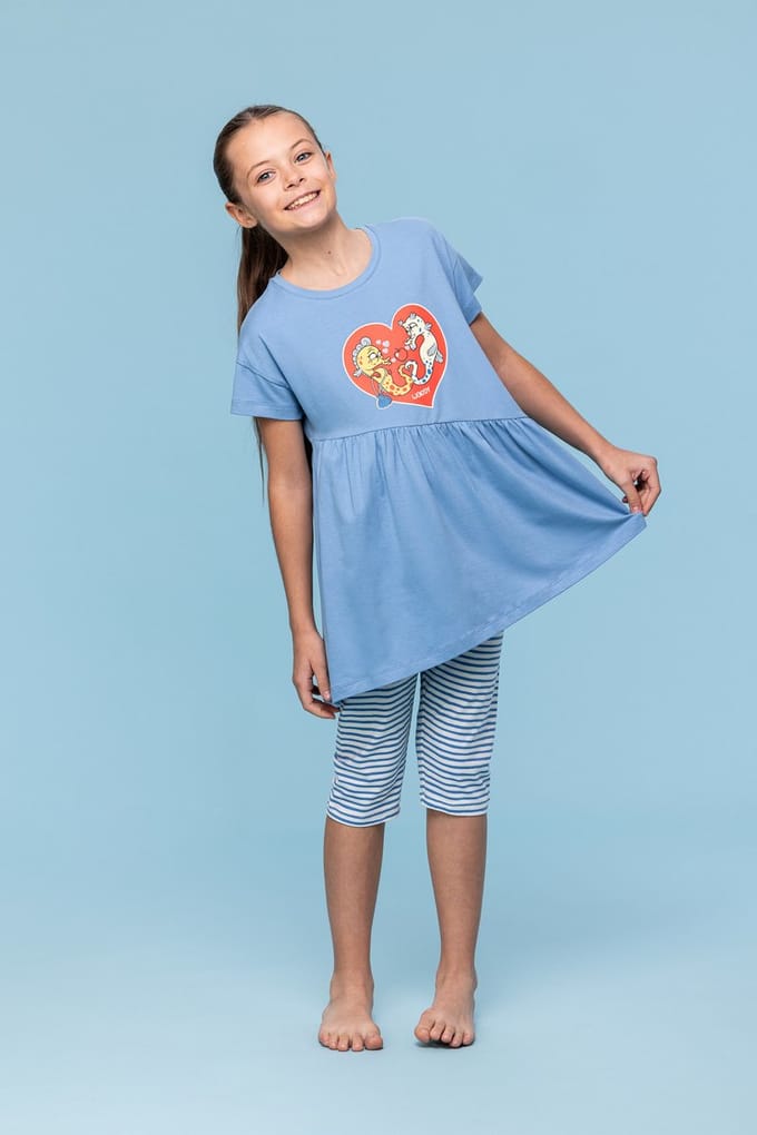 Woody - Meisjes/Dames Pyjama - Blauw - 12 jaar