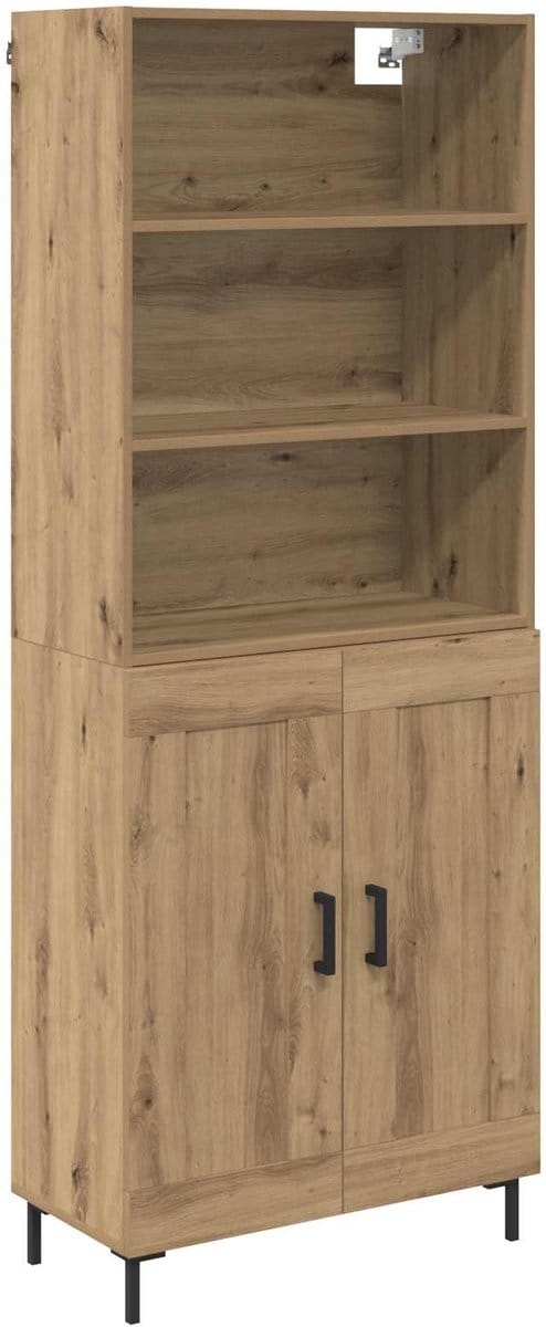 vidaXL - Highboard - Artisan - Eiken - 69,5 - x - 34 - x - 180 - cm - Bewerkt - hout