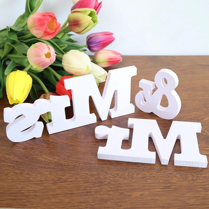 Heer en Mevrouw Letters - Bruiloft Tafeldecoratie en Jubileum Gift
