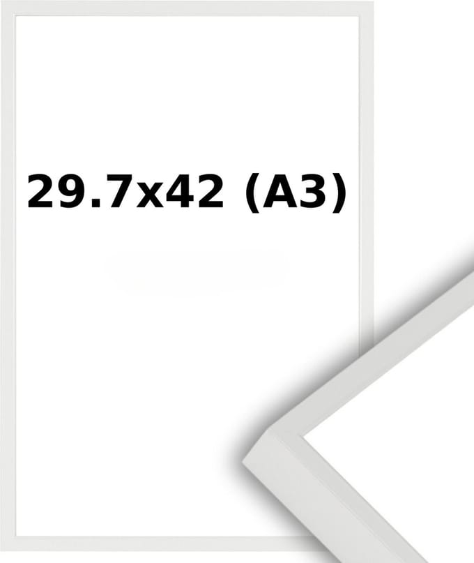 Aluminium Wissellijst A3 29.7 x 42 Wit - Ontspiegeld Glas - Professional